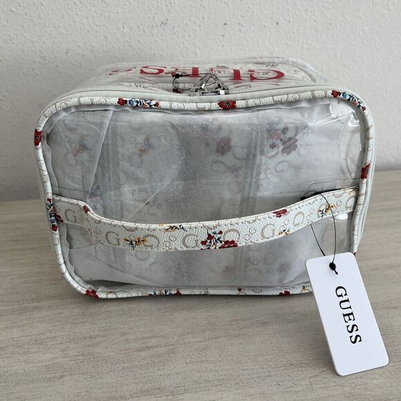 Guess C8606494 White Multi 4-Piece Cosmetic Merrick Travel Bag - Picture 6 of 7